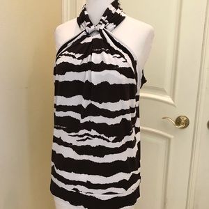 NWT Micheal Kors knit brown / white top